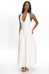 El Corazon Halterneck Maxi Dress Cream