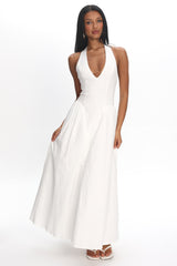 El Corazon Halterneck Maxi Dress Cream