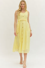 The Livia Eyelet Belted Midi Dress