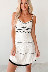 Cupid’s Cloud Sleeveless Crochet Mini Dress (Cream)