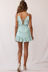 Willah Pintuck And Frill Detail Drawstring Dress Pistachio