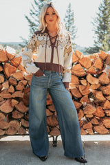Don’t Overthink It Aztec Front Tie Sweater (Cream/Mix)